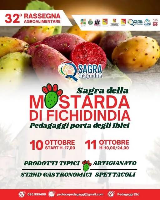 Locandina 32ª Sagra della Mostarda di Fichidindia 2026 a Ragusa (SR)
