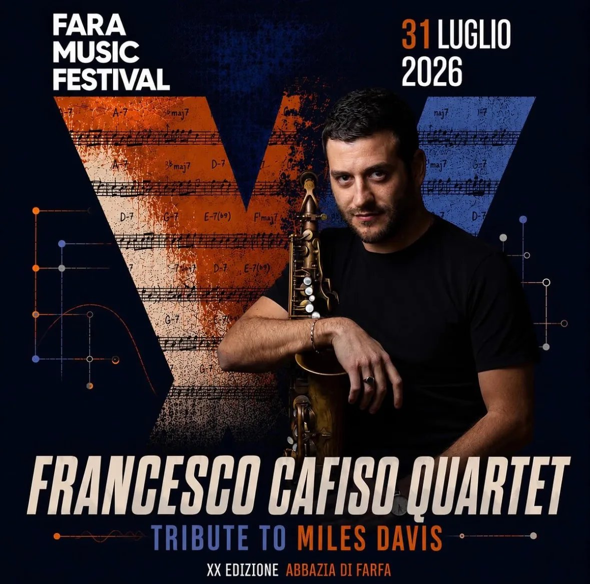 Locandina Fara Music Festival 2026 - XX Edizione a Fara in Sabina (Rieti)