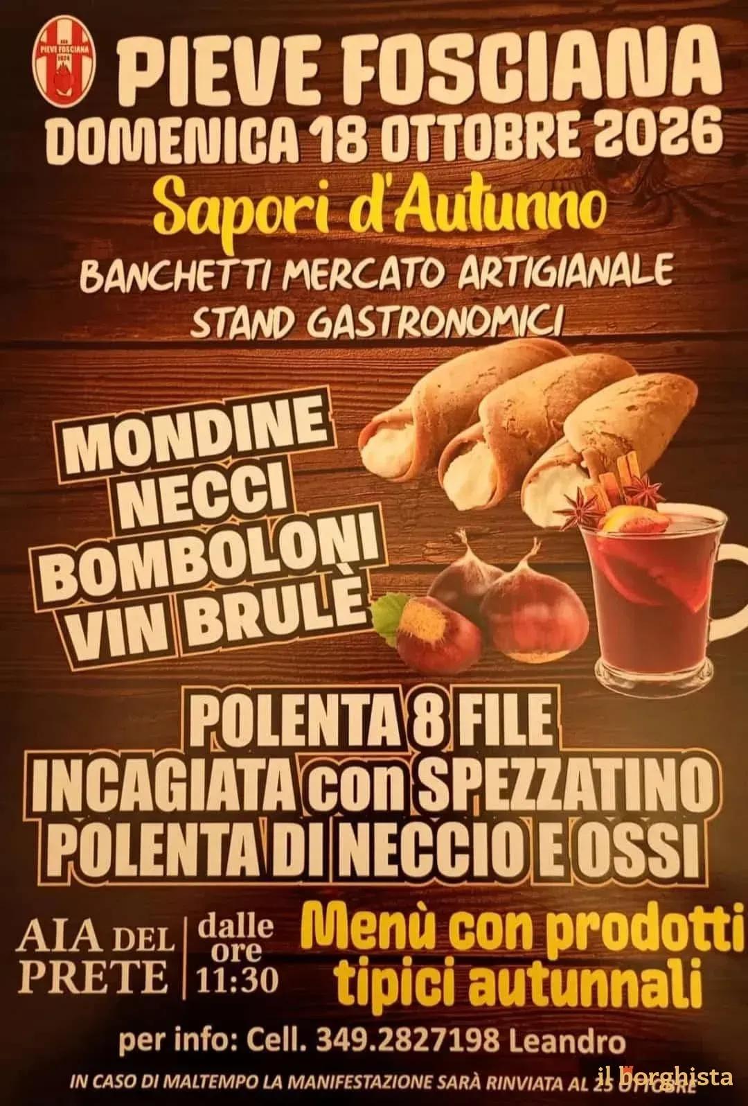 Locandina Sapori d'Autunno 2026 a Pieve Fosciana a Pieve Fosciana (Lucca)