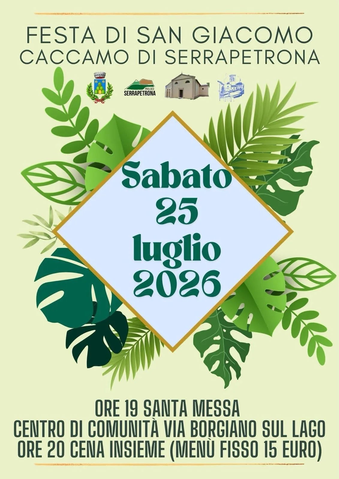 Locandina Festa di San Giacomo 2026 a Caccamo di Serrapetrona a Serrapetrona (Macerata)
