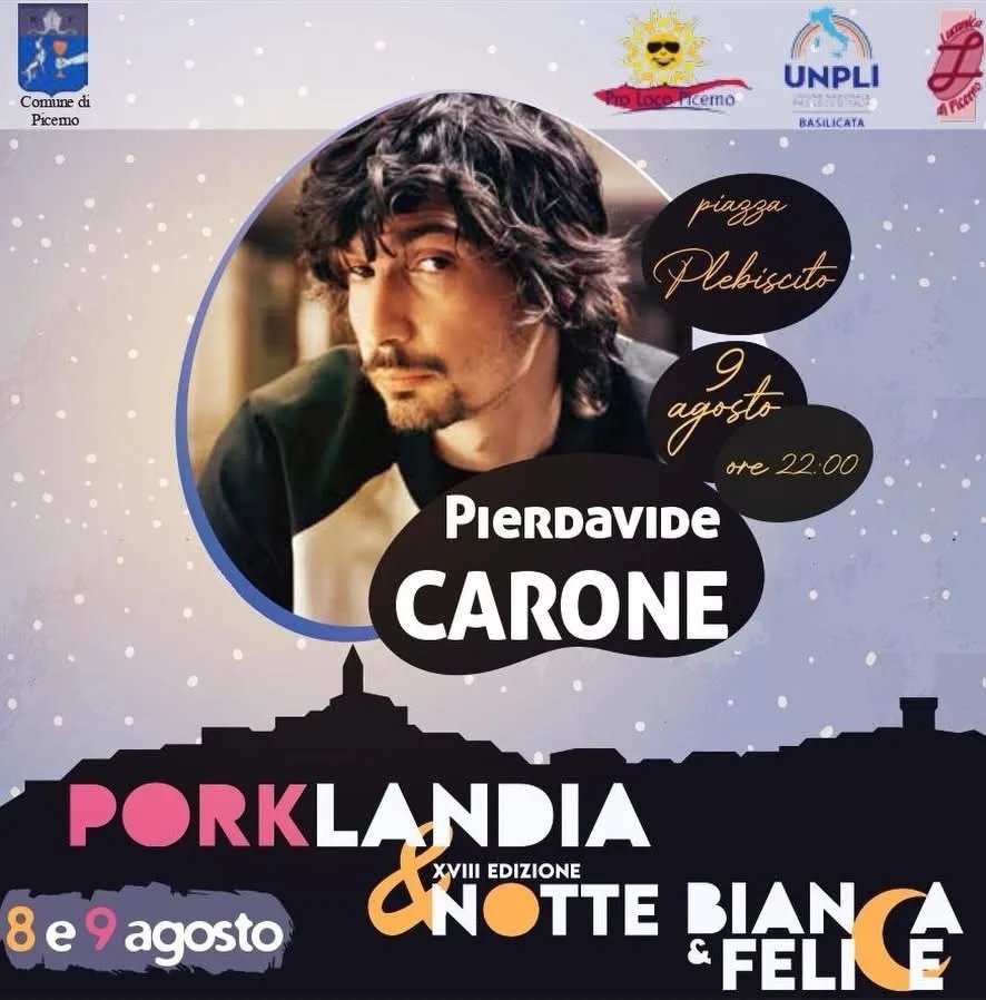 Locandina XVIII Edizione Porklandia & Notte Bianca e Felice 2026 a Picerno (Potenza)