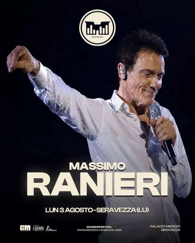Locandina Massimo Ranieri Concerto 2026 a Seravezza (Lucca)