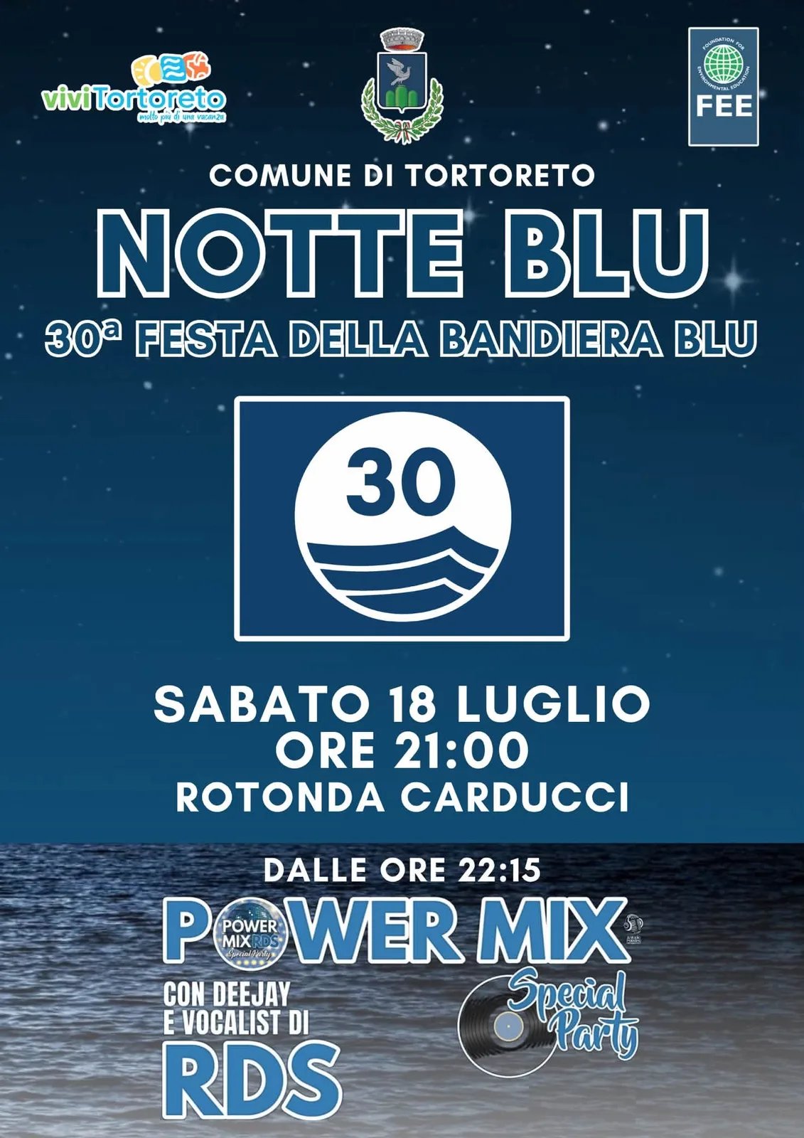 Locandina 30ª Festa della Bandiera Blu 2026 a Tortoreto a Tortoreto (Teramo)