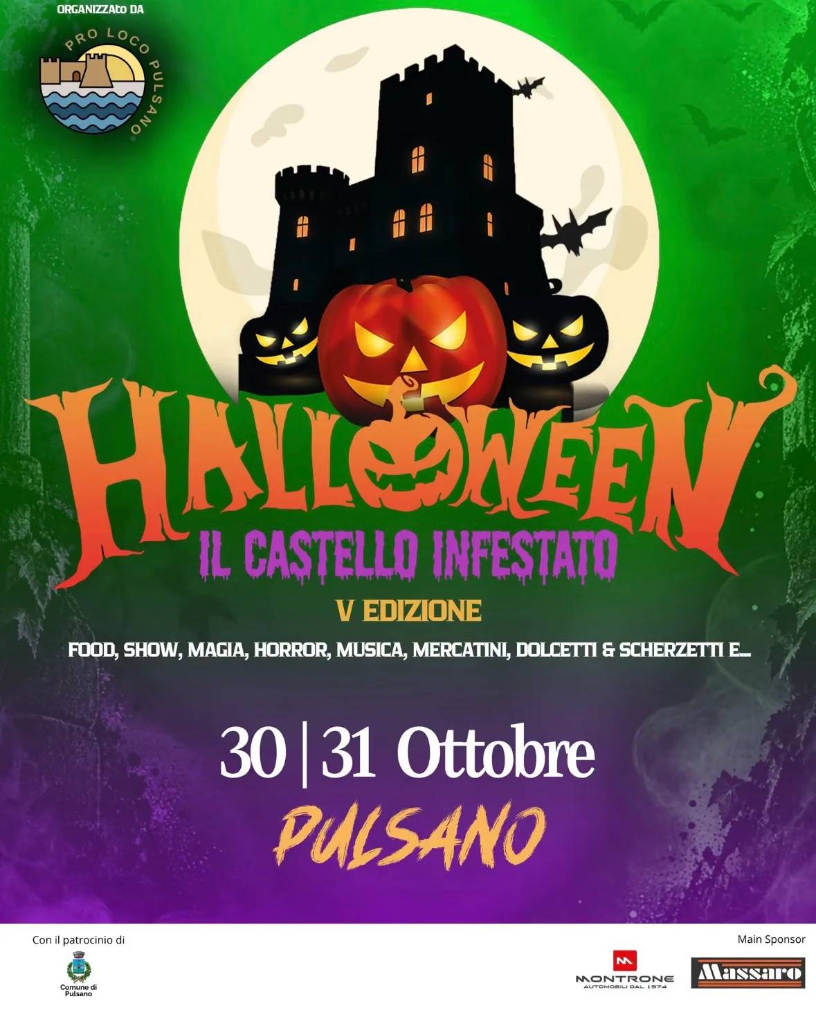 Locandina Halloween Il Castello Infestato 2026 a Pulsano (Taranto)