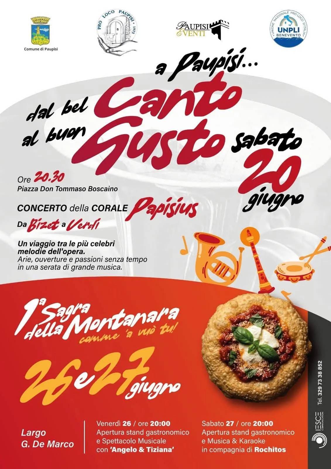 Locandina 1ª Sagra della Montanara 2026 a Paupisi (Benevento)