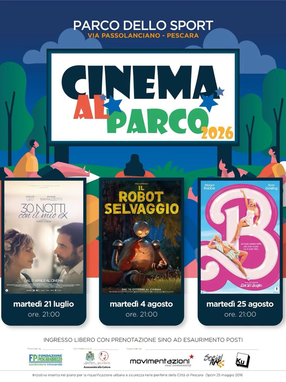 Locandina Cinema al Parco 2026 — Il Robot Selvaggio a Pescara (Pescara)