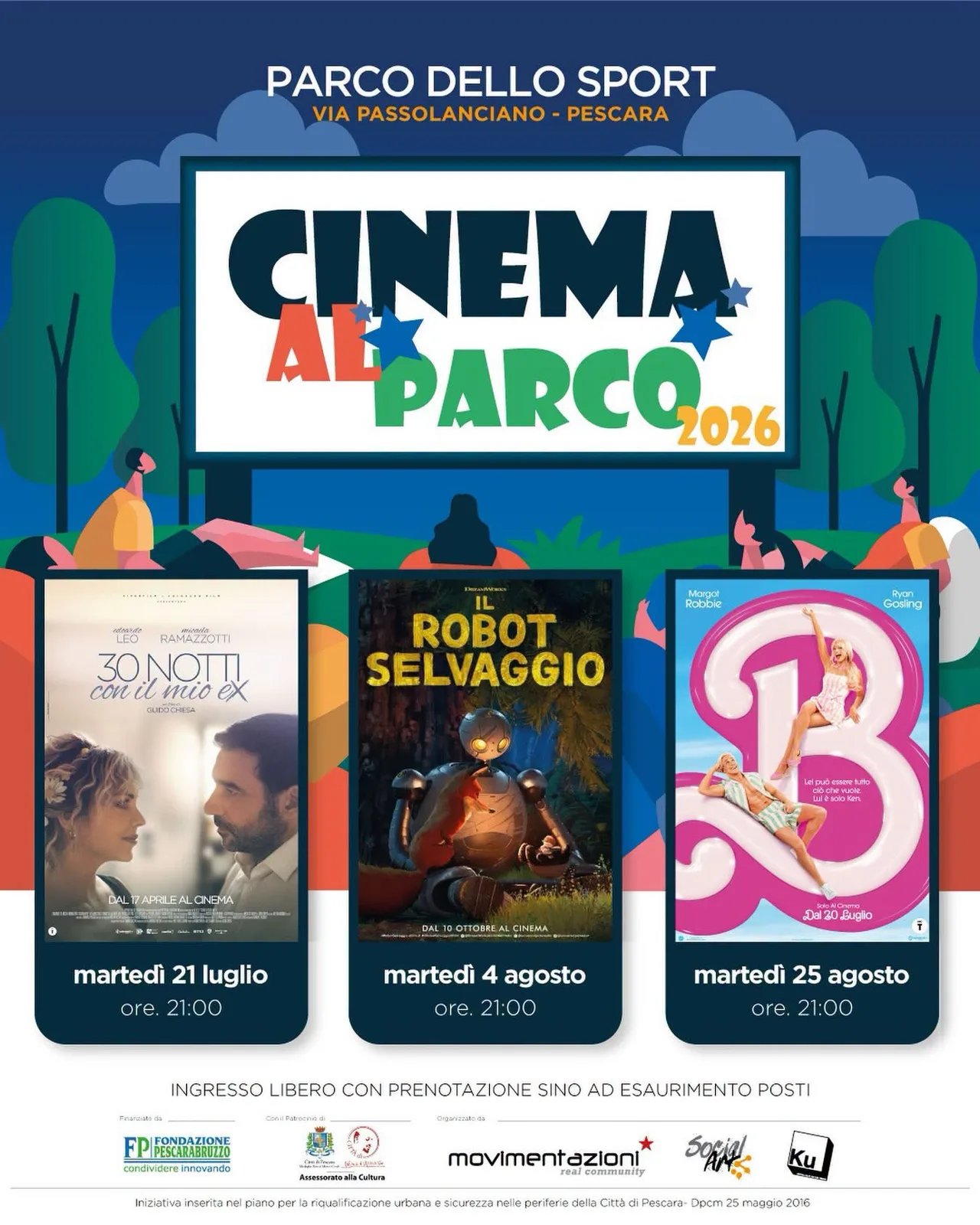 Locandina Cinema al Parco 2026 — Il Robot Selvaggio a Pescara (Pescara)
