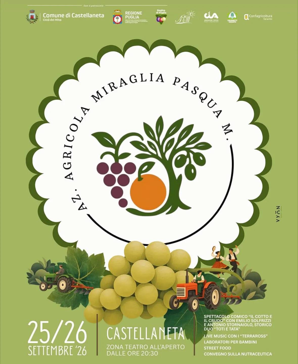 Locandina Agricola Miraglia Pasqua M. 2026 a Castellaneta (Taranto)