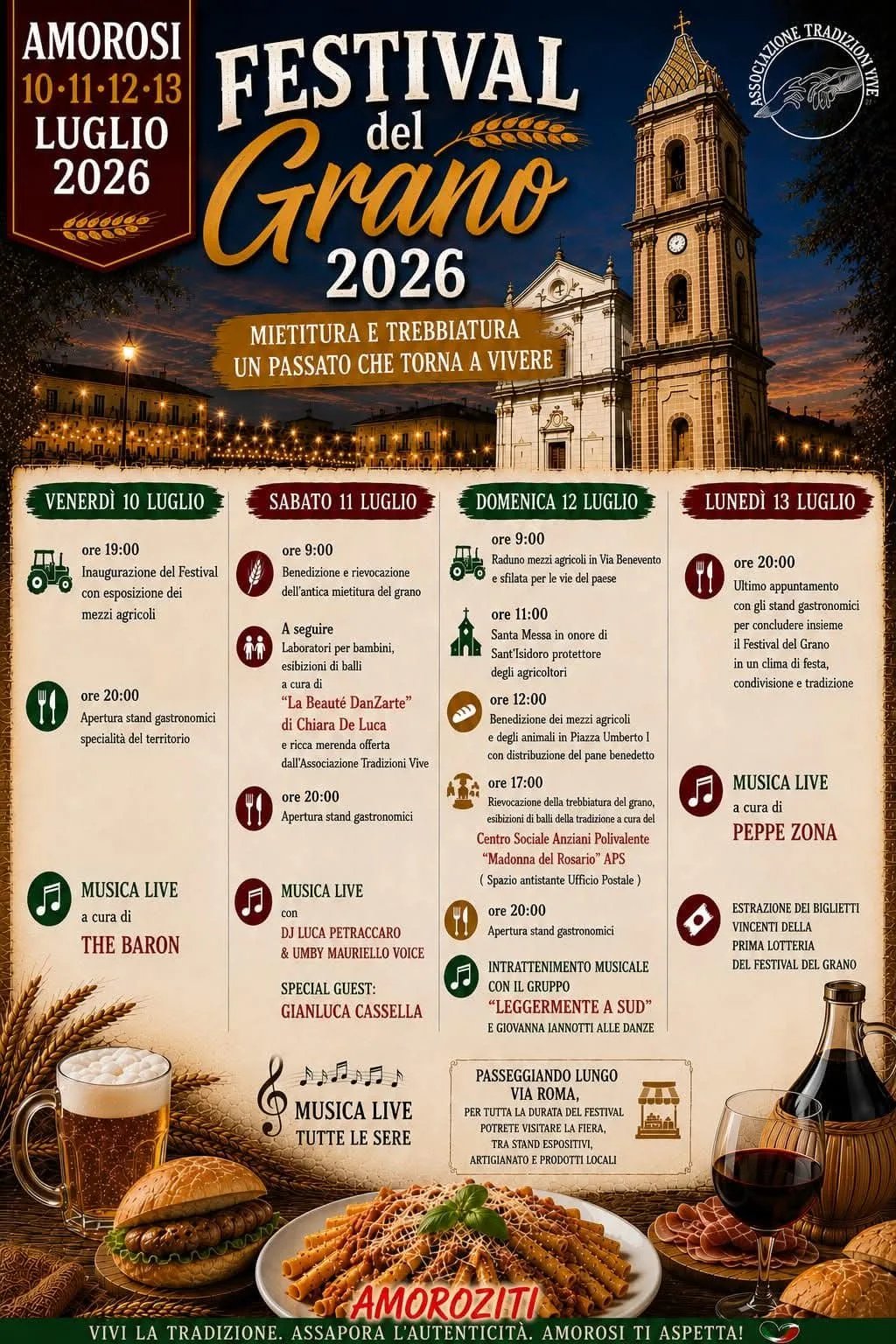 Locandina Festival del Grano 2026 ad Amorosi a Amorosi (Benevento)