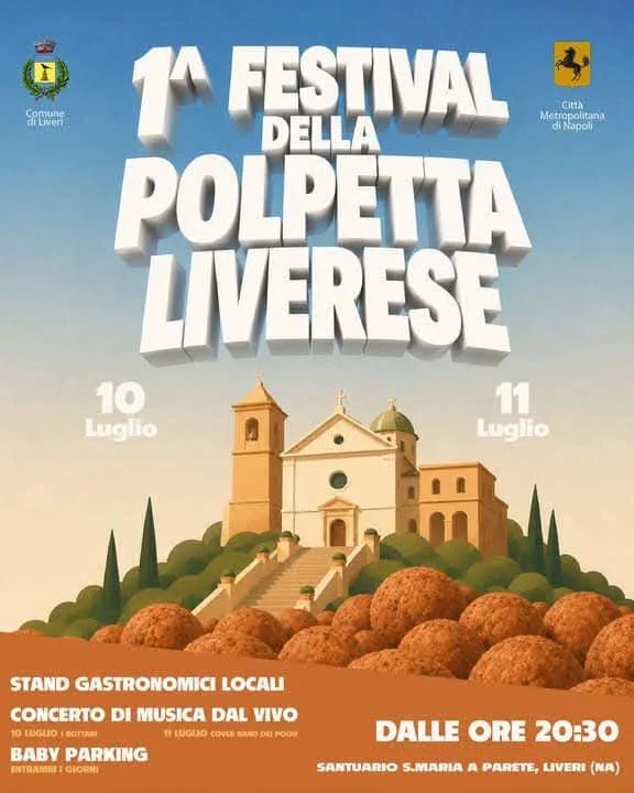 Locandina 1° Festival della Polpetta Livere 2026 a Liveri (Napoli)