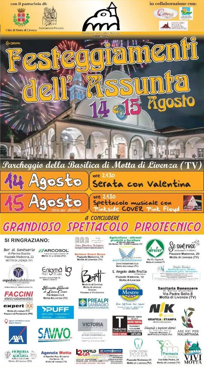 Locandina Festeggiamenti dell'Assunta 2026 a Motta di Livenza a Motta di Livenza (Treviso)