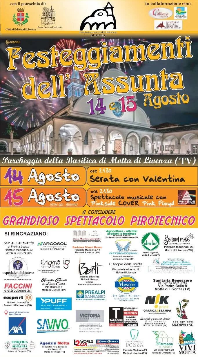 Locandina Festeggiamenti dell'Assunta 2026 a Motta di Livenza a Motta di Livenza (Treviso)