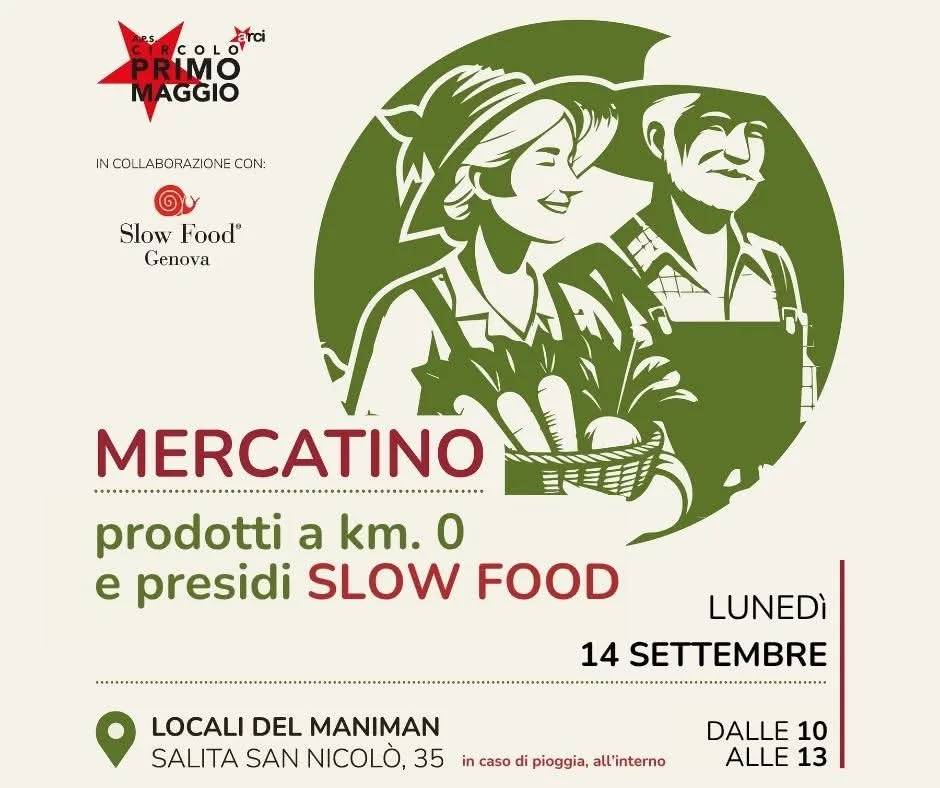 Locandina Mercatino km 0 e Presìdi Slow Food 2026 a Genova (Genova)