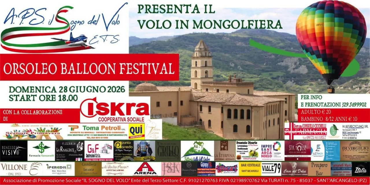 Locandina Orsoleo Balloon Festival 2026 a Sant'Arcangelo (Potenza)