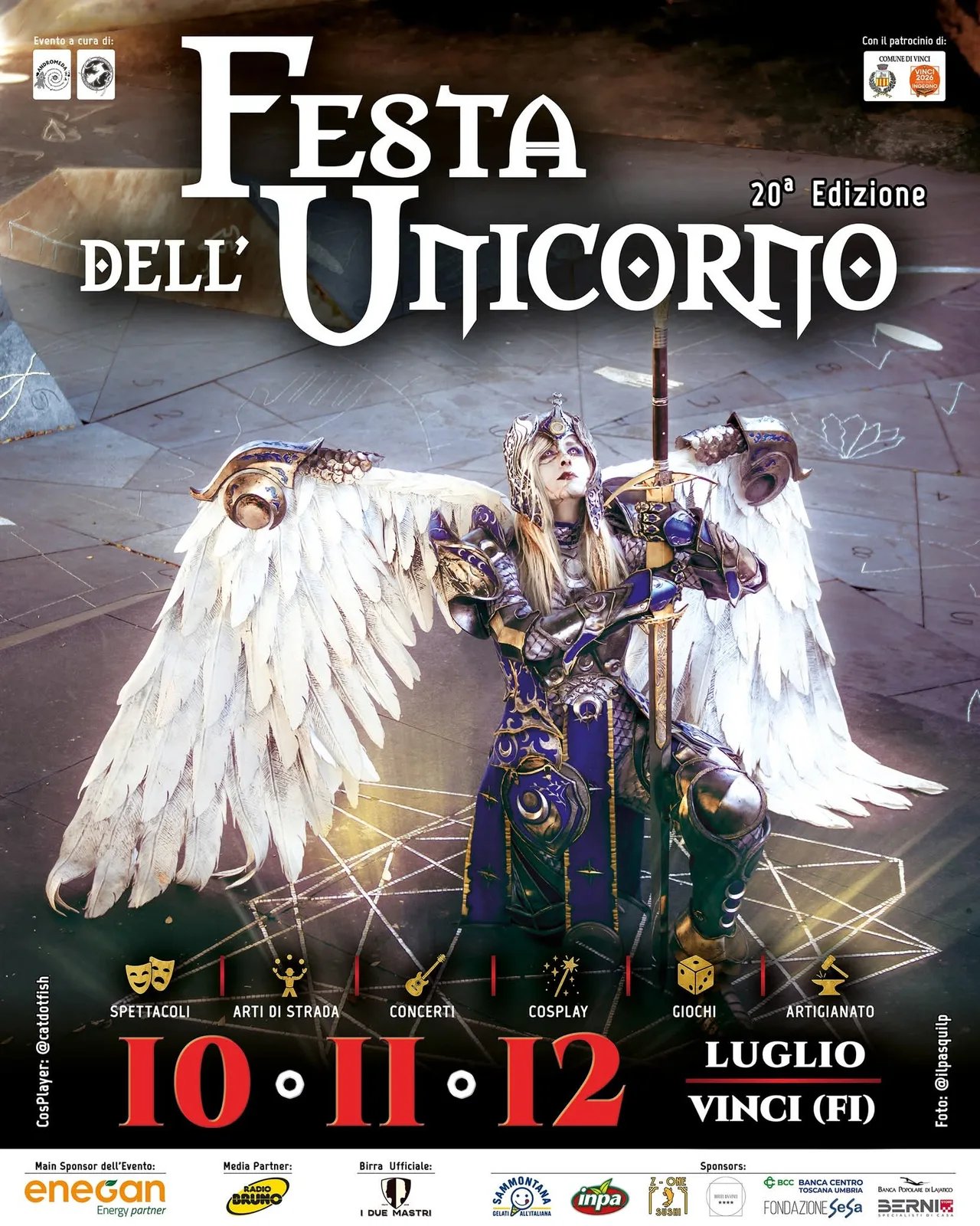Locandina 20ª Festa dell'Unicorno 2026 a Vinci (Firenze)