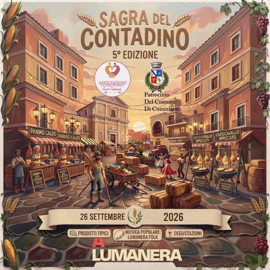 Locandina 5° Sagra del Contadino 2026 a Comiziano (Napoli)