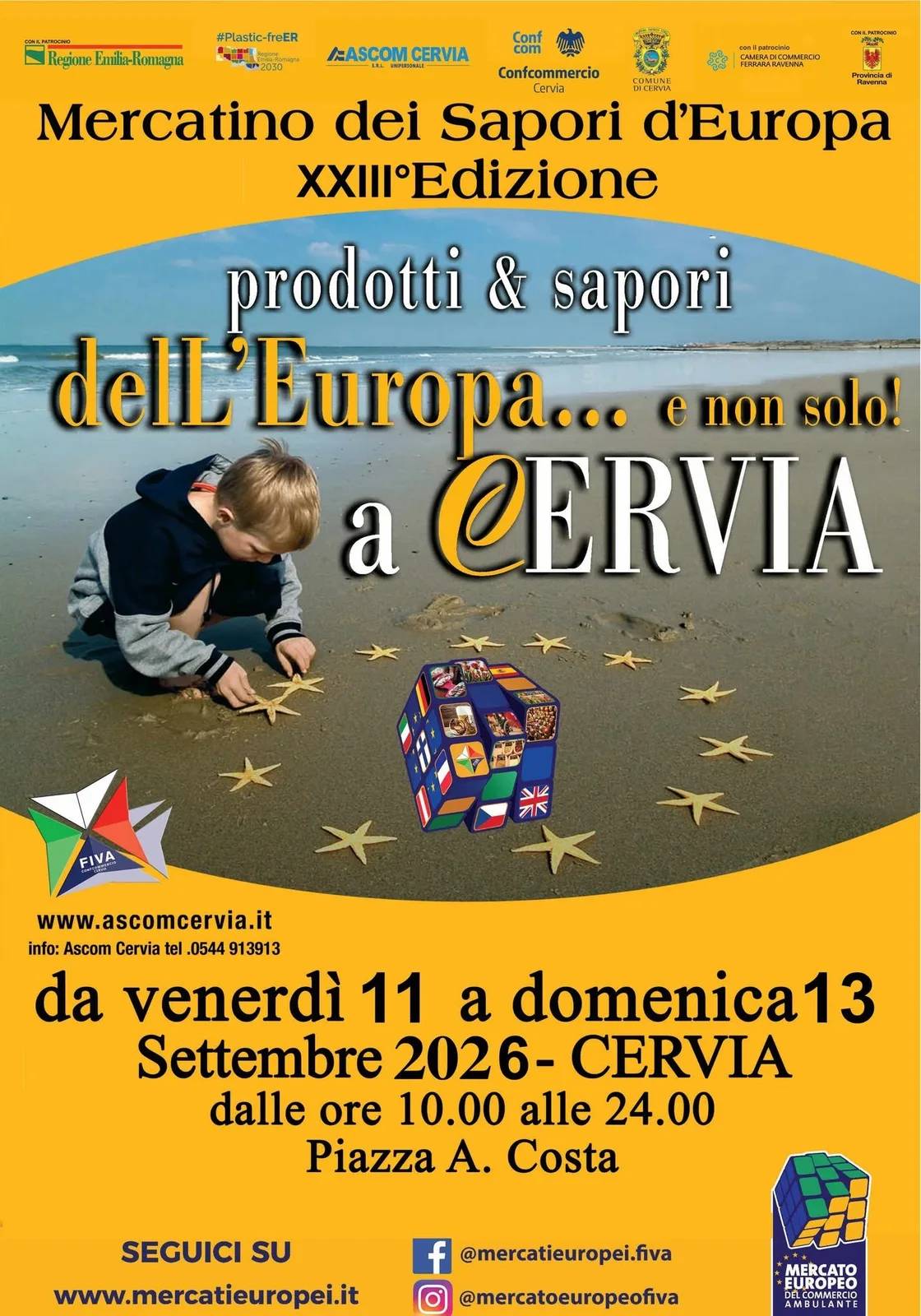 Locandina 23ª Mercatino dei Sapori d'Europa 2026 a Cervia (Ravenna)