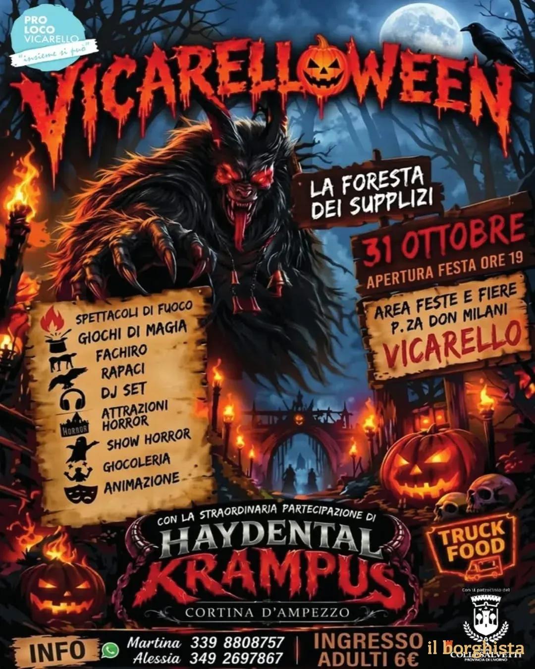 Locandina Vicarelloween 2026 - La Foresta dei Supplizi a Collesalvetti (Livorno)