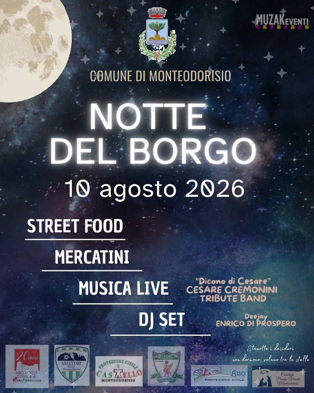 Locandina Notte del Borgo 2026 a Monteodorisio (Chieti)