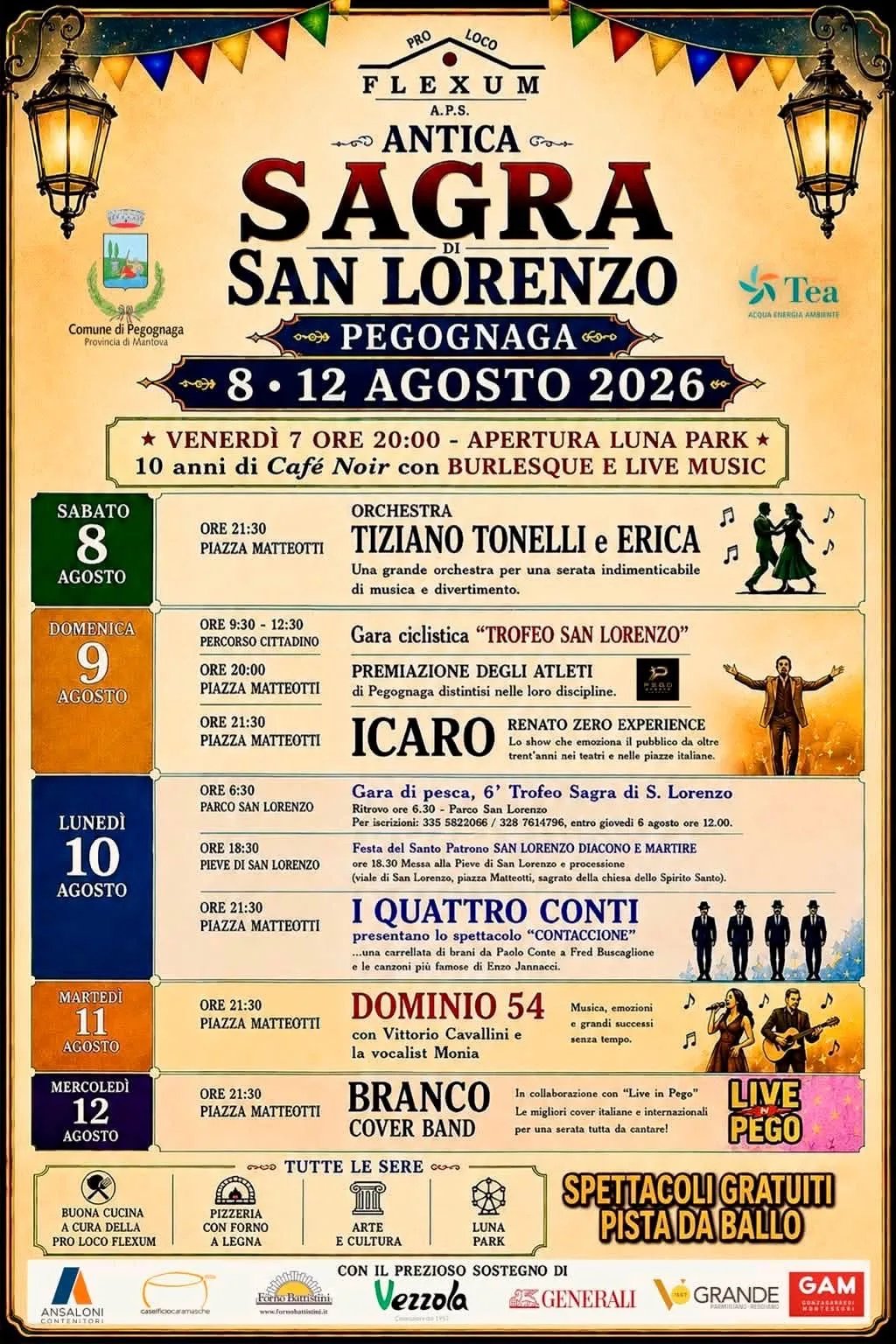 Locandina Sagra di San Lorenzo 2026 — Trofeo San Lorenzo (ciclismo) a Pegognaga (Mantova)