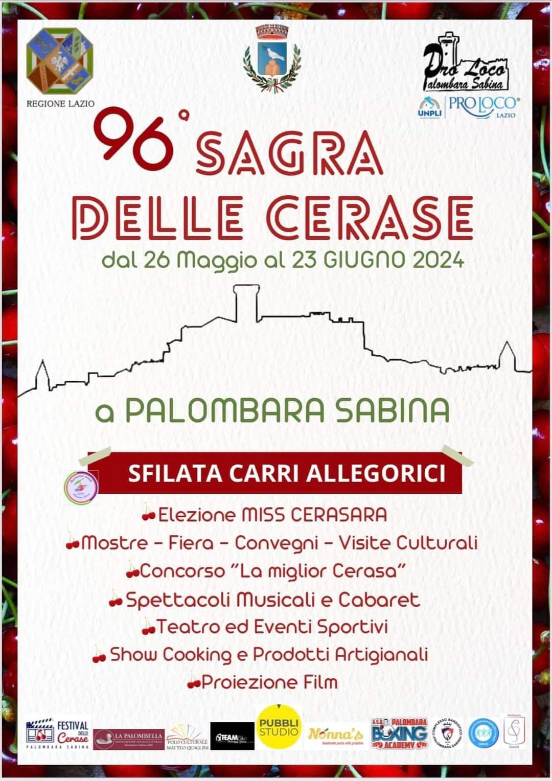 Locandina 96ª Sagra delle Cerase a Palombara Sabina (Roma)
