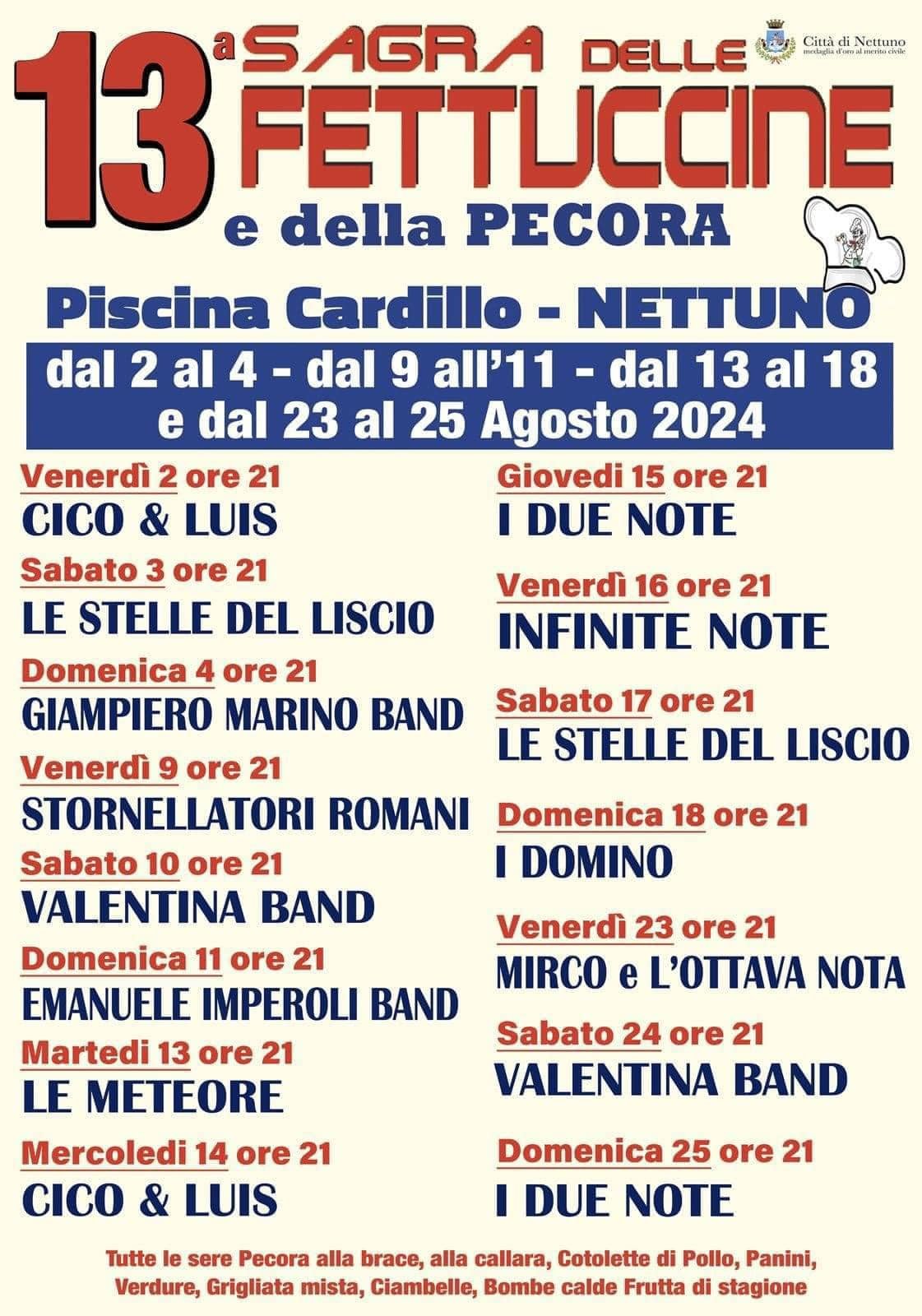Locandina Sagra delle Fettuccine a Nettuno (Roma)