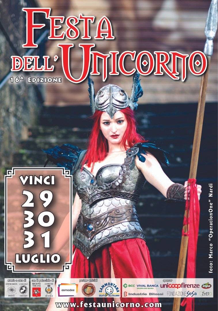Locandina Festa dell'Unicorno a Vinci (Firenze)