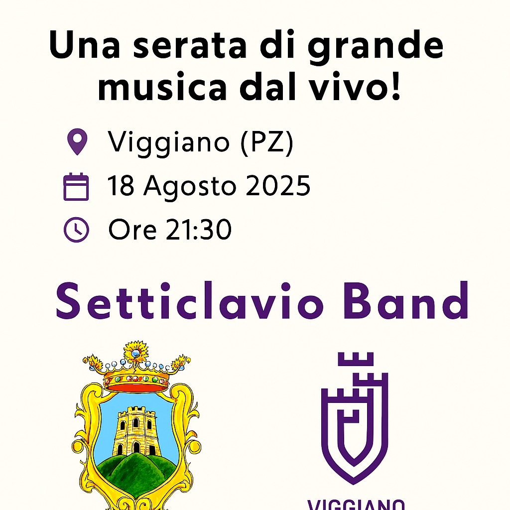 Locandina Setticlavio Band a Viggiano – concerto live a Viggiano (Potenza)