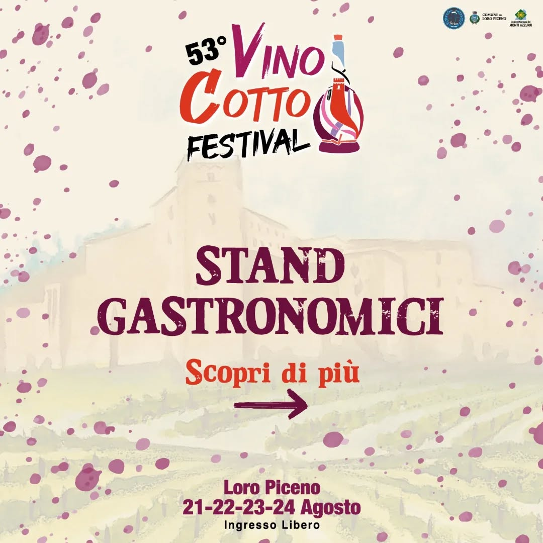 Locandina 53° Vino Cotto Festival 2025 a Loro Piceno (Macerata)