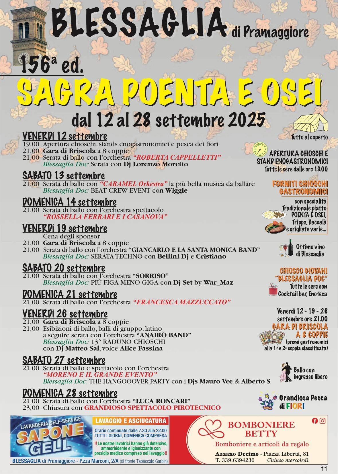 Locandina Sagra Poenta e Osei 2025 a Pramaggiore (Venezia)