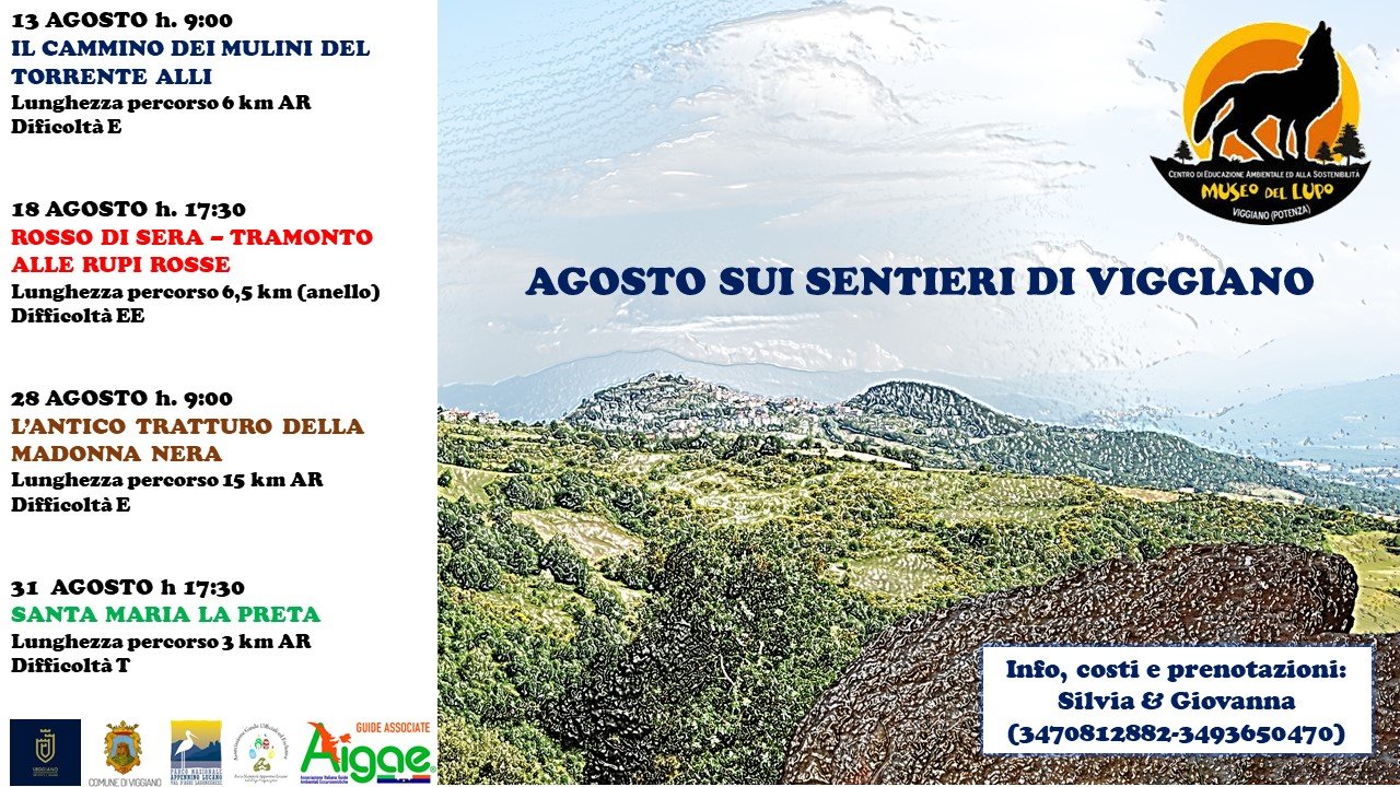 Locandina Il Cammino dei Mulini del Torrente Alli a Viggiano (Potenza)