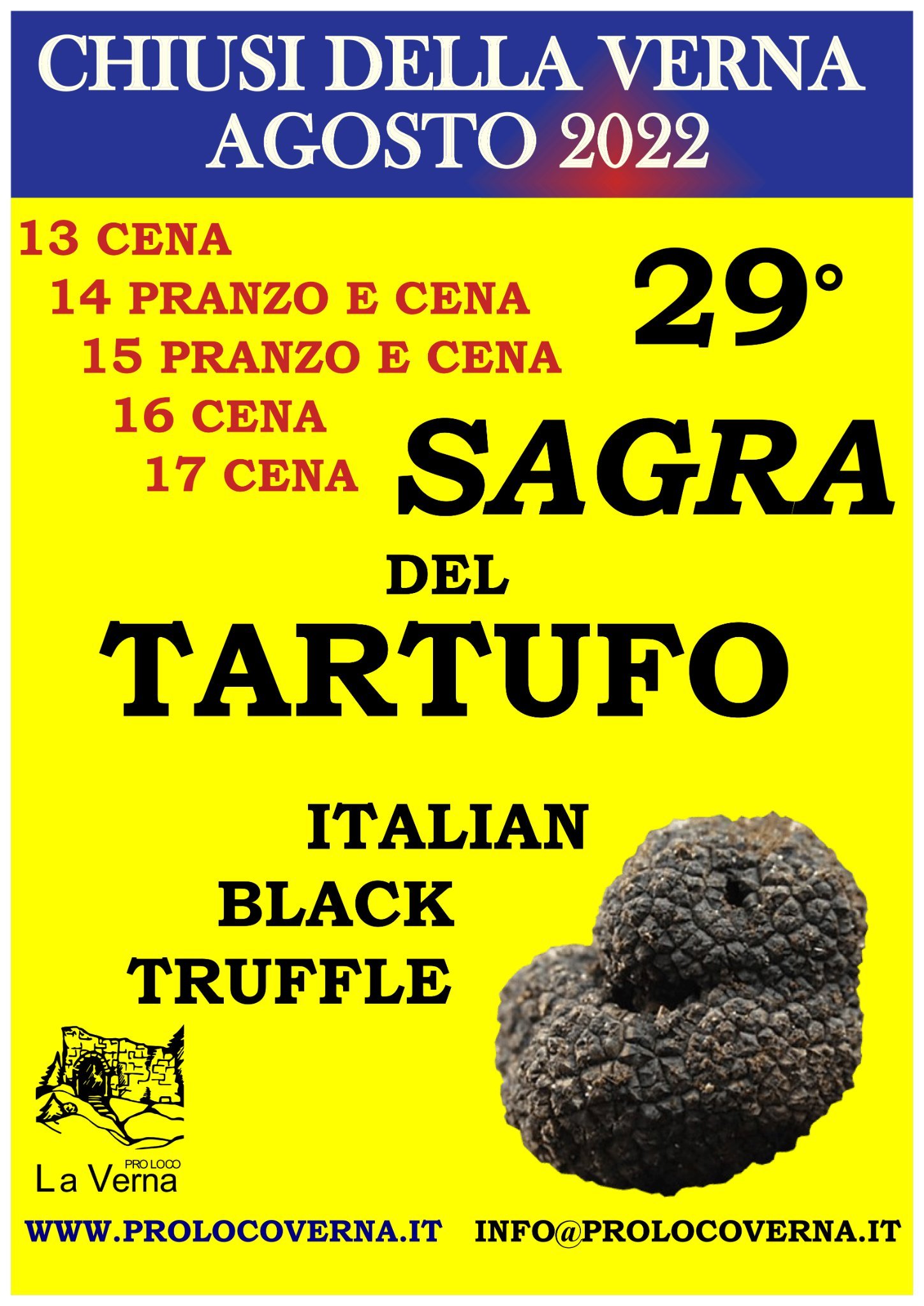 Locandina Sagra del Tartufo a Chiusi della Verna (Arezzo)