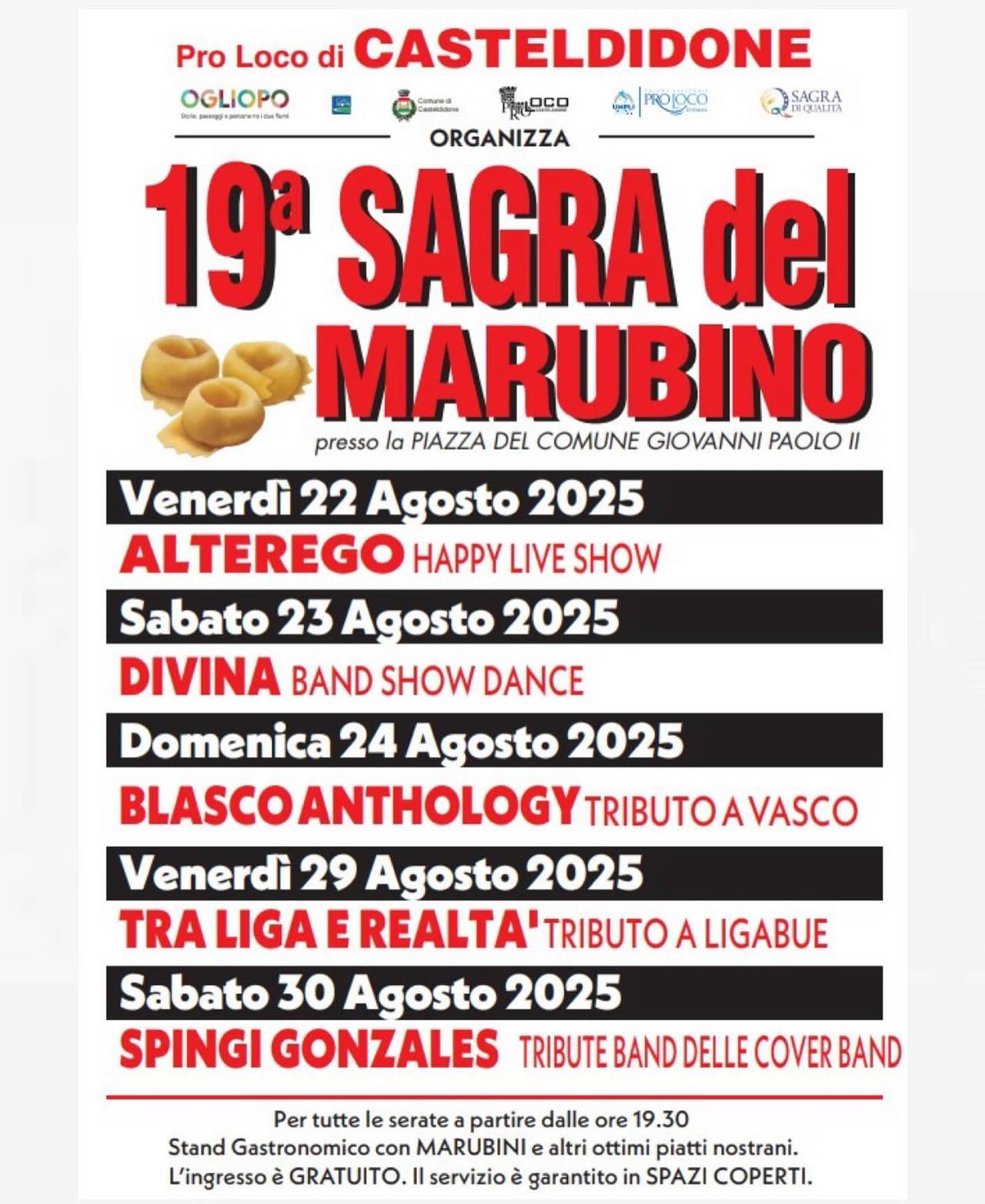 Locandina 19ª Sagra del Marubino 2025 a Casteldidone (Cremona)