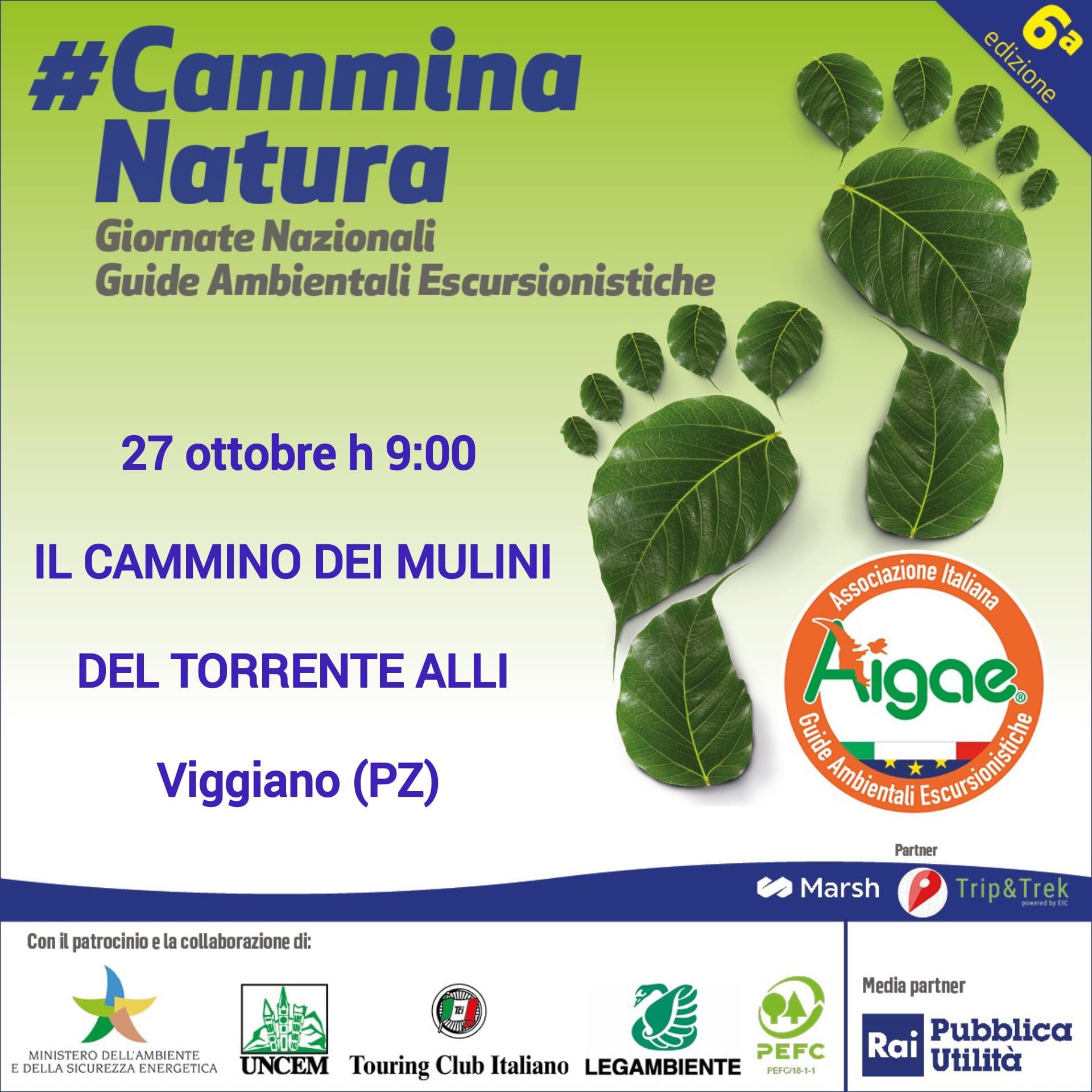 Locandina Il Cammino dei Mulini del Torrente Alli a Viggiano (Potenza)
