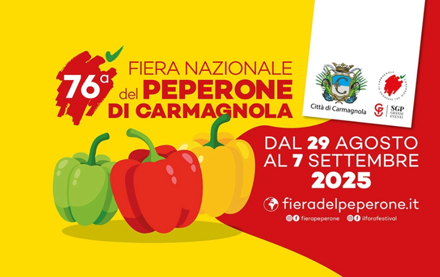 Locandina 76ª edizione 2025 – Fiera Nazionale del Peperone a Carmagnola (Torino)