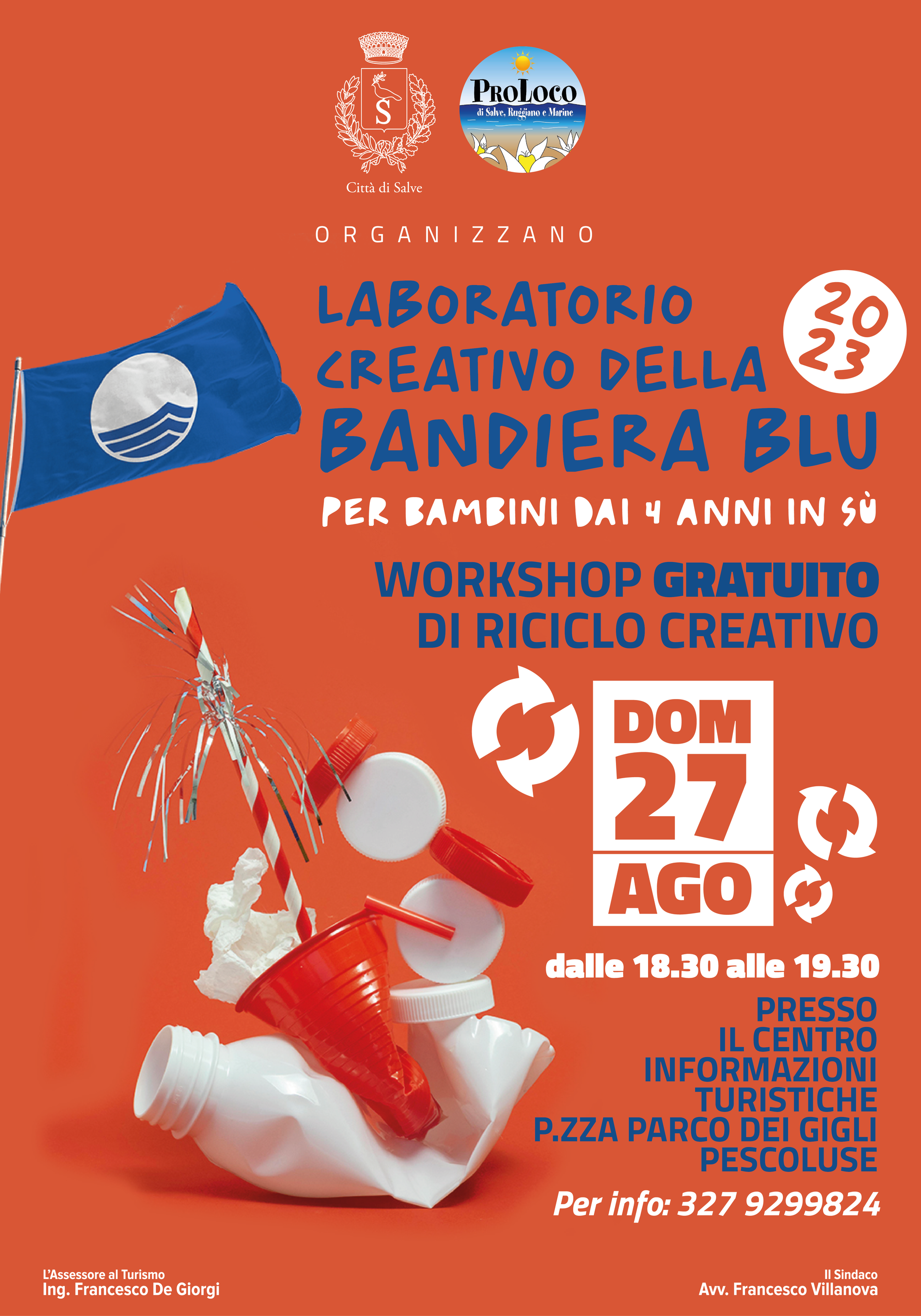 Locandina LABORATORIO CREATIVO DELLA BANDIERA BLU - 2023 a Salve (Lecce)