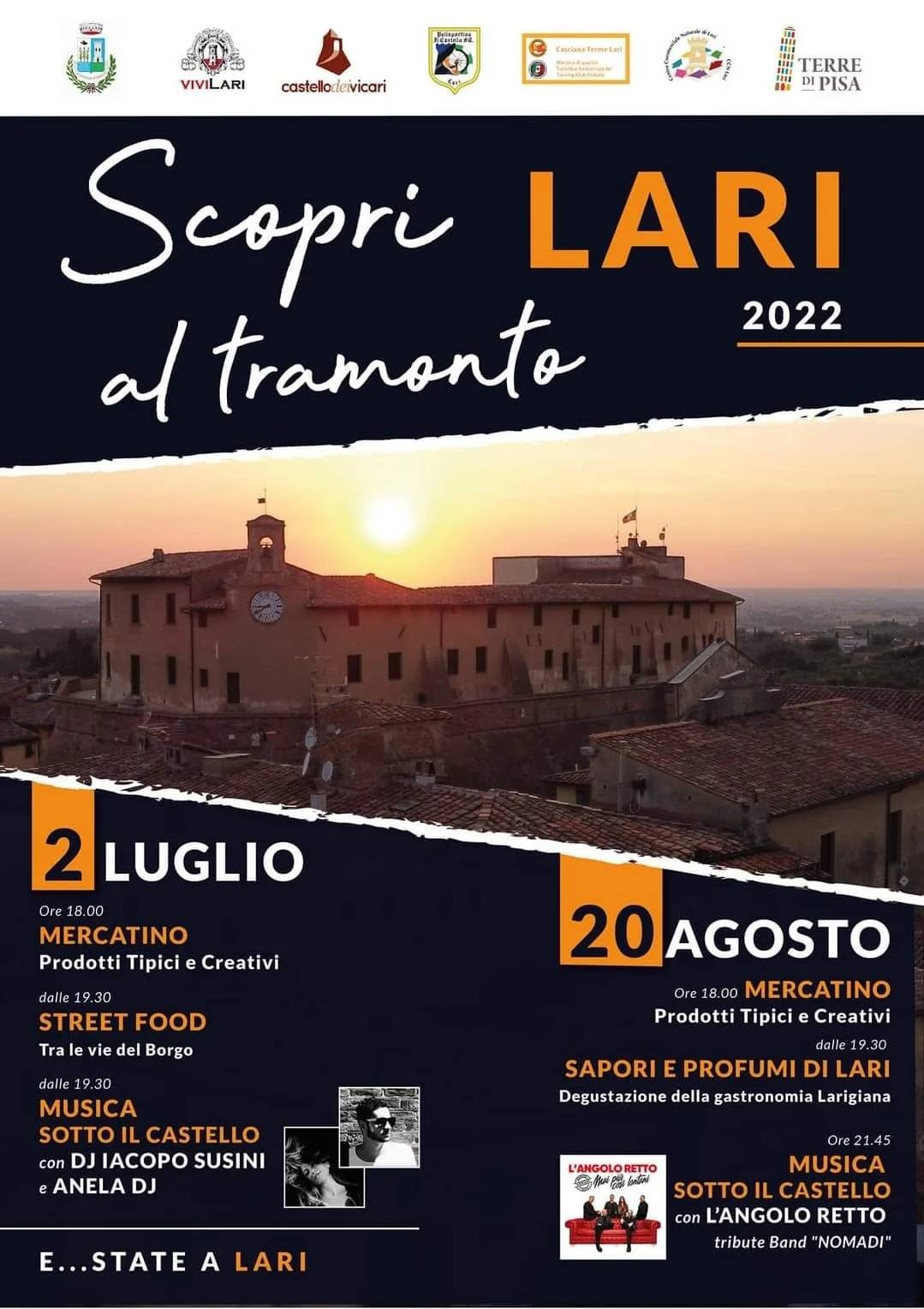 Locandina Scopri Lari al Tramonto a Casciana Terme Lari (Pisa)