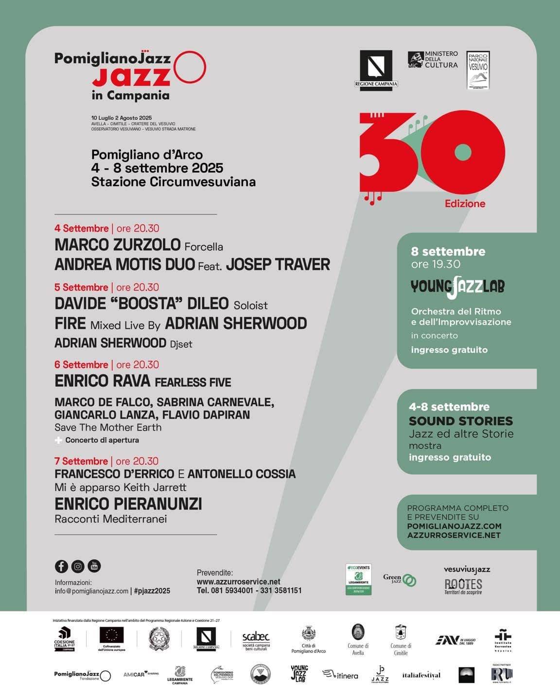 Locandina Pomigliano Jazz in Campania 2025 a Pomigliano d'Arco (Napoli)