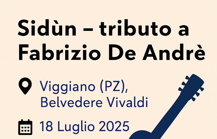 Locandina Sidùn – tributo a Fabrizio De André a Viggiano, emozioni in musica. a Viggiano (Potenza)
