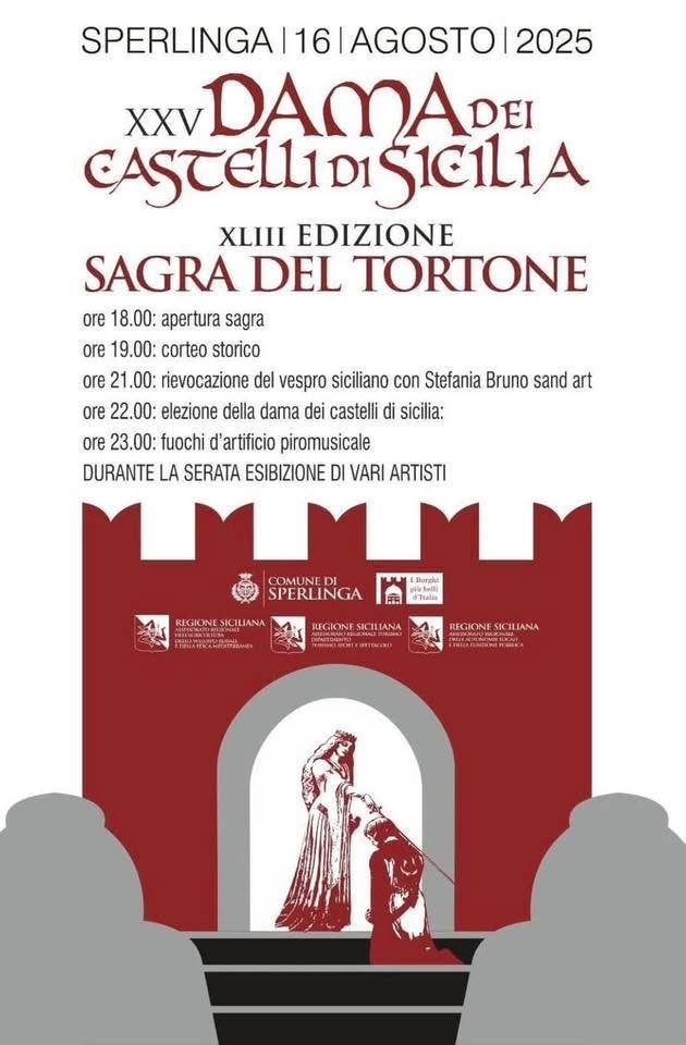 Locandina 43ª Sagra del Tortone 2025 a Sperlinga (Enna)