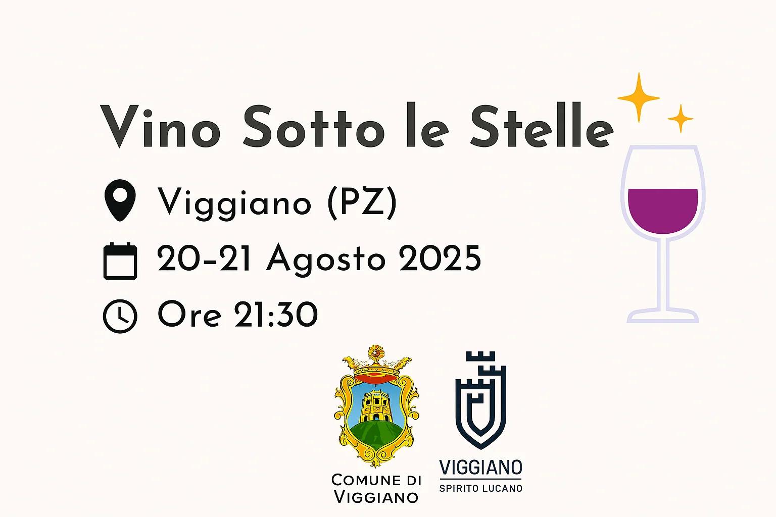 Locandina XVI Edizione - Vino Sotto le Stelle a Viggiano – degustazioni e magia nel centro storico a Viggiano (Potenza)