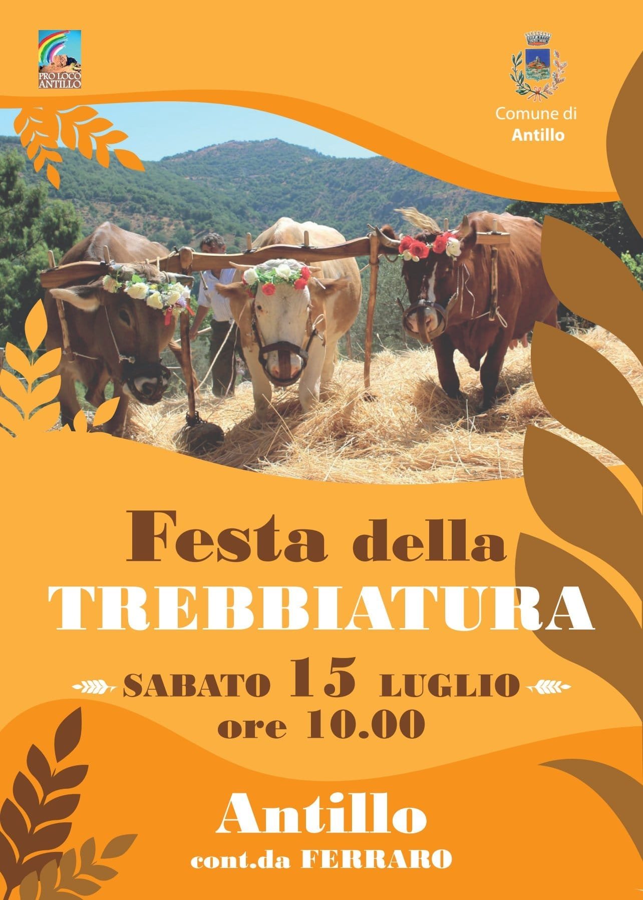 Locandina Festa della Trebbiatura a Antillo (Messina)