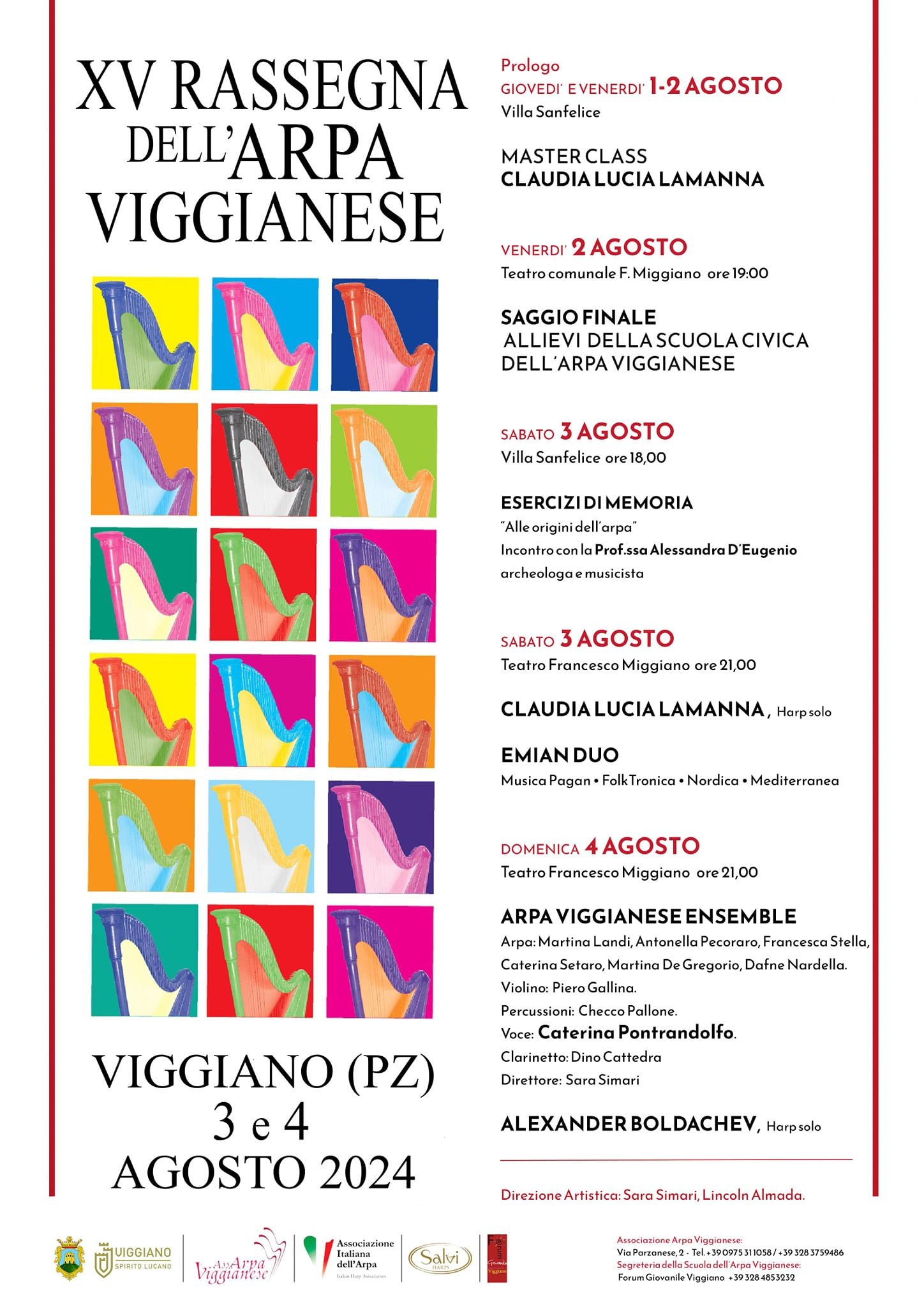 Locandina Rassegna Internazionale dell'Arpa Popolare Viggianese a Viggiano (Potenza)