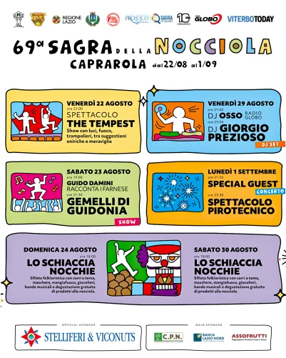 Locandina 69ª Sagra della Nocciola 2025 a Caprarola (Viterbo)