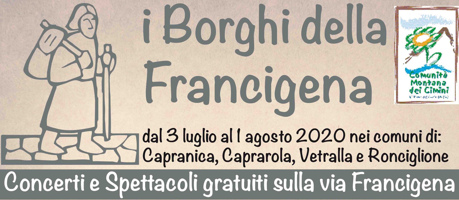 Locandina I Borghi della Francigena nei Cimini a Caprarola (Viterbo)