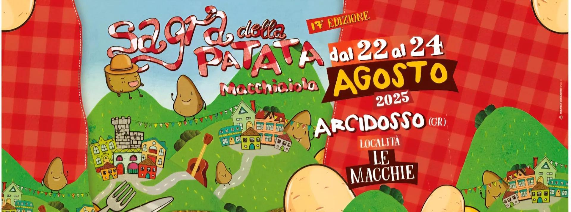 Locandina 17ª Sagra della Patata Macchiaiola 2025 a Arcidosso (Grosseto)