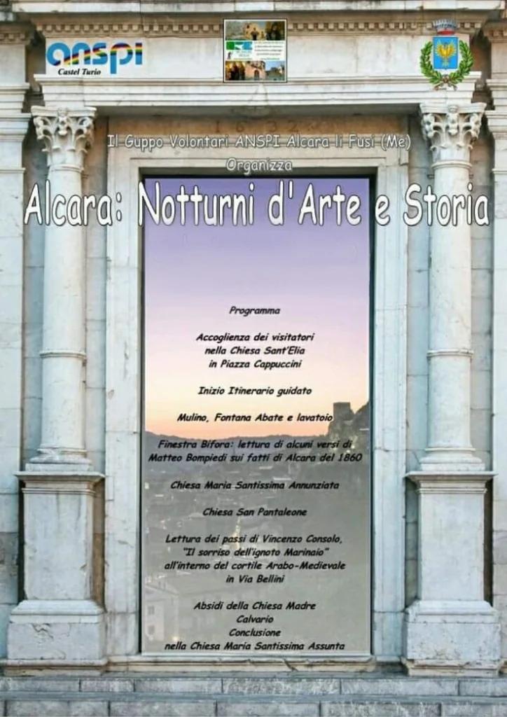 Locandina Alcara: Notturni d'arte e storia a Alcara li Fusi (Messina)