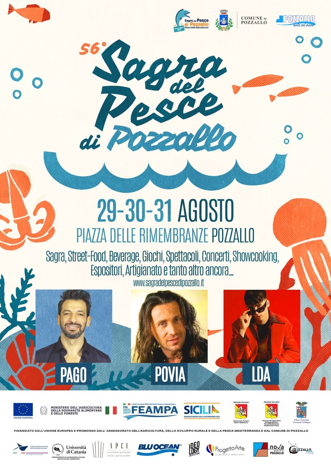 Locandina 56ª edizione 2025 – Sagra del Pesce a Pozzallo (Ragusa)
