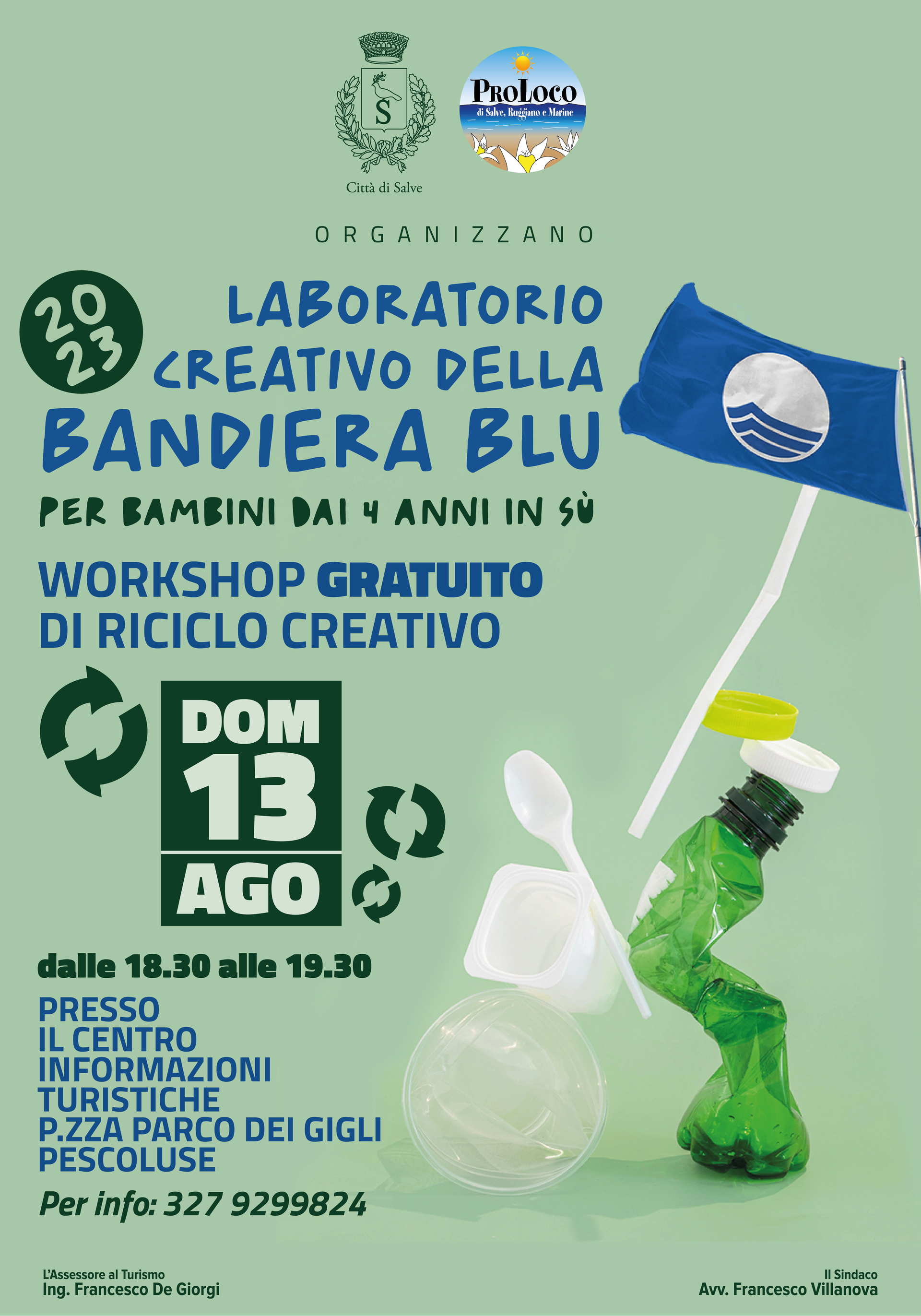 Locandina LABORATORIO CREATIVO DELLA BANDIERA BLU - 2023 a Salve (Lecce)