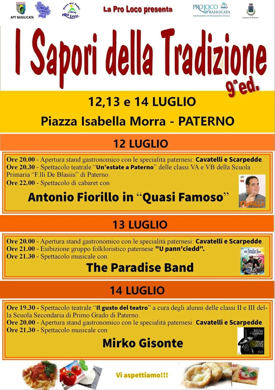 Locandina I Sapori della Tradizione a Paterno (Potenza)